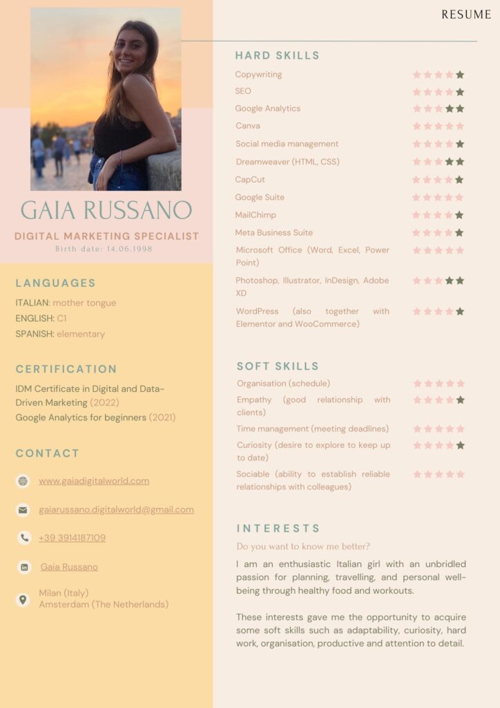 Gaia Russano curriculum vitae